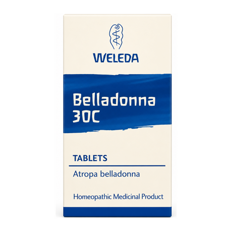 Weleda Belladonna 30C - 125 tabs by Weleda Natural Remedies — front view showing product label and branding, studio product photo on white background