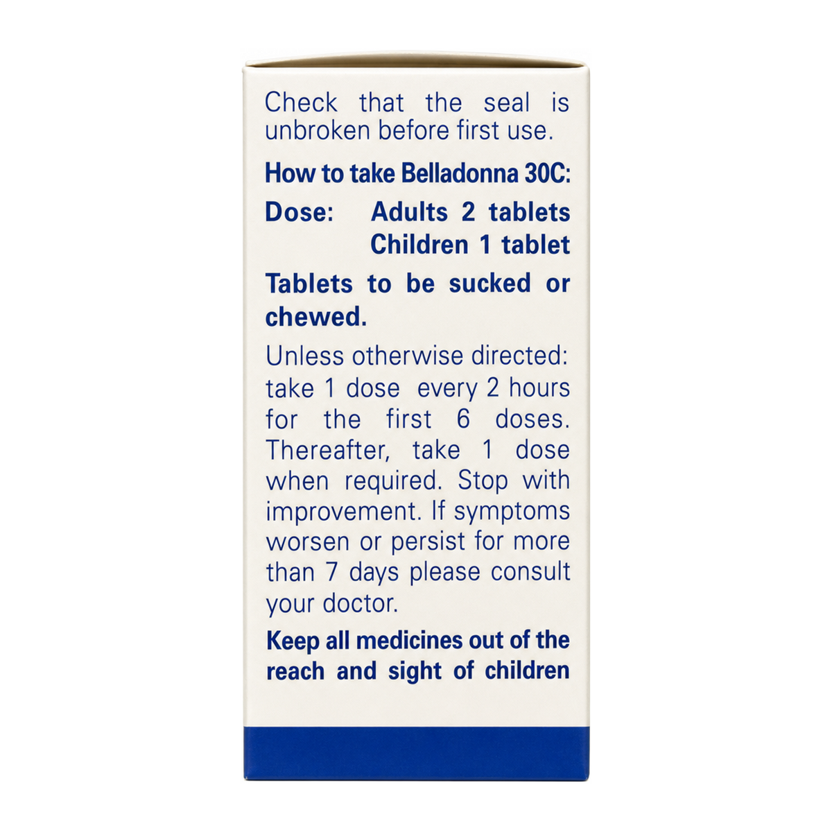 Weleda Belladonna 30C - 125 tabs by Weleda Natural Remedies — cooking instructions side panel, studio product photo on white background