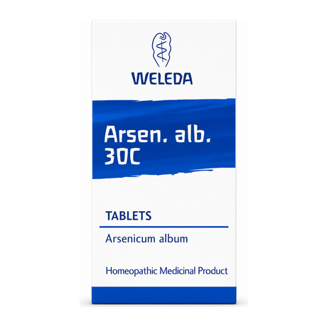 Weleda Arsen Alb 30C by Weleda Natural Remedies — front view showing product label and branding, studio product photo on white background