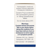 Weleda Thuja 30C - 125 tabs by Weleda Natural Remedies — back view showing ingredients and product details, studio product photo on white background