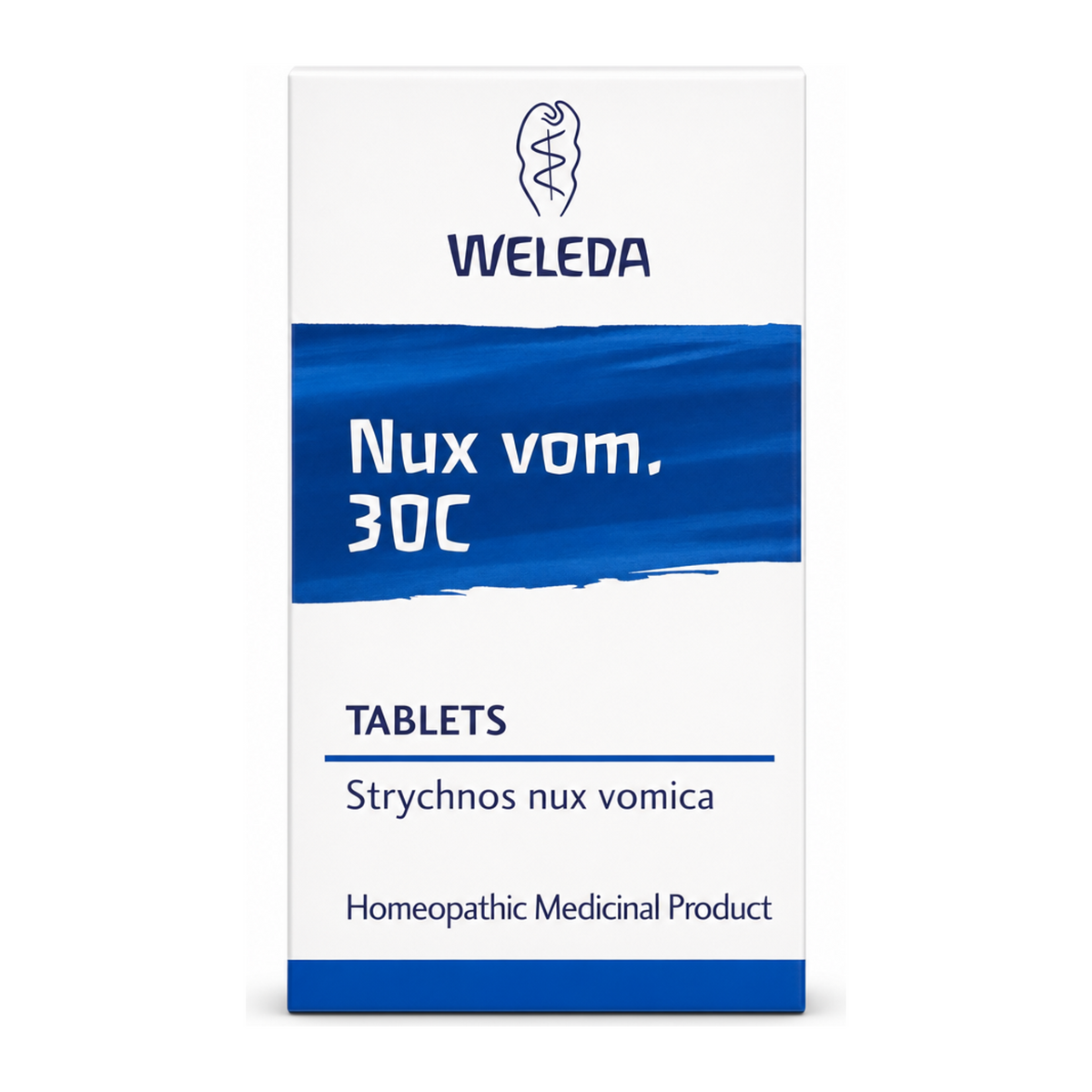 Weleda Nux Vom 30C - 125 tabs by Weleda Natural Remedies — front view showing product label and branding, studio product photo on white background