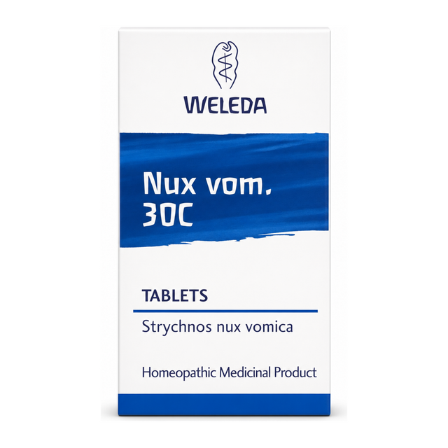 Weleda Nux Vom 30C - 125 tabs by Weleda Natural Remedies — front view showing product label and branding, studio product photo on white background