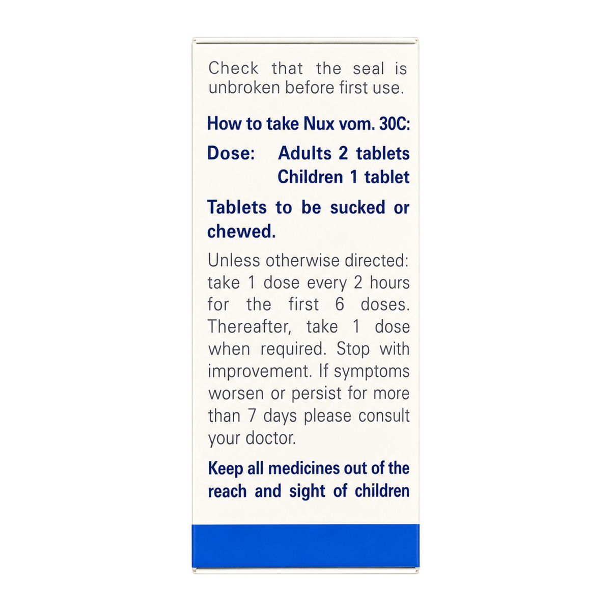 Weleda Nux Vom 30C - 125 tabs by Weleda Natural Remedies — cooking instructions side panel, studio product photo on white background