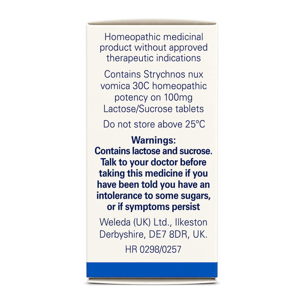 Weleda Nux Vom 30C - 125 tabs by Weleda Natural Remedies — side panel, studio product photo on white background