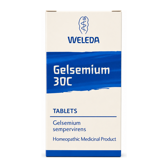 Weleda Gelsemium 30C - 125 tabs by Weleda Natural Remedies — front view showing product label and branding, studio product photo on white background