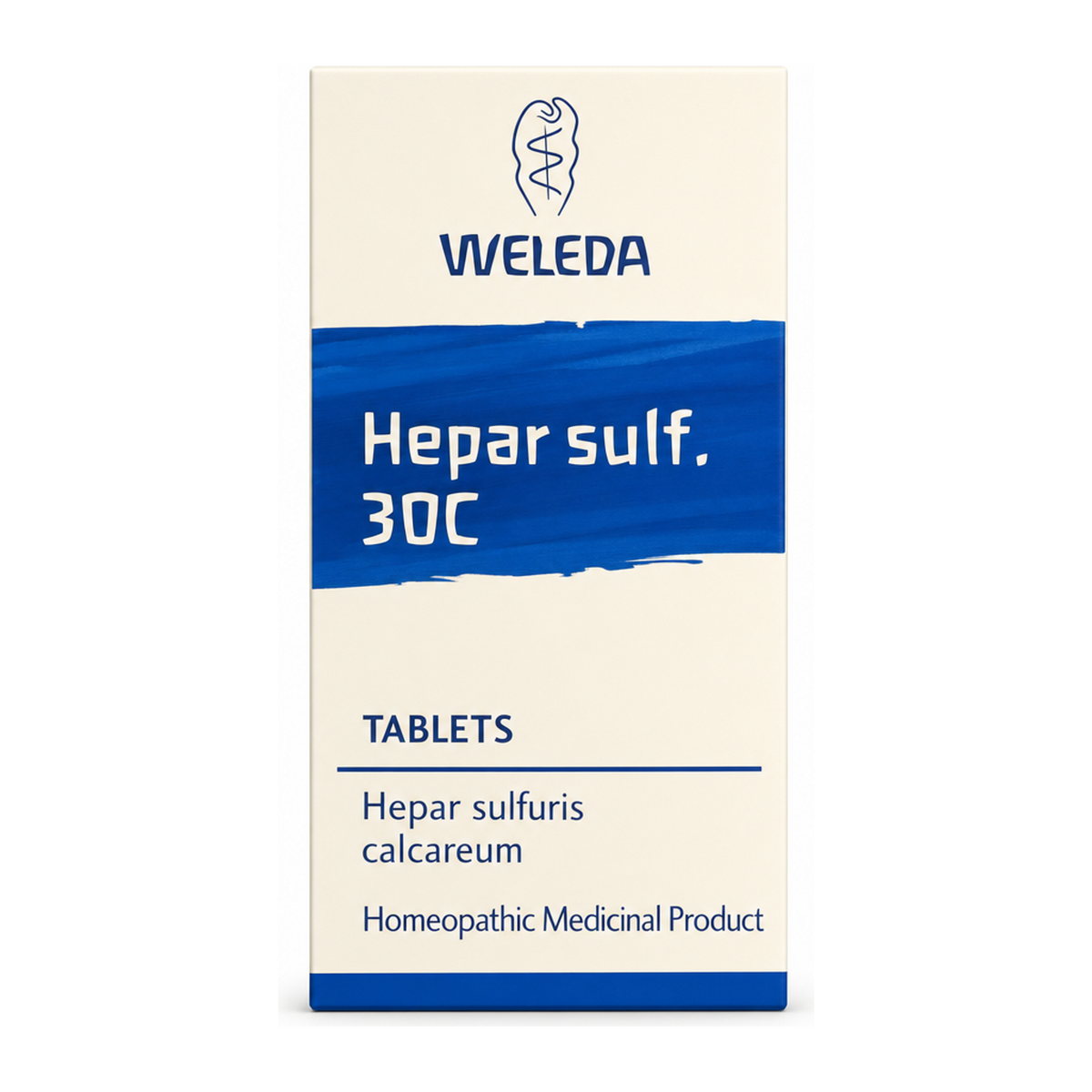 Weleda Hepar Sulph 30C - 125 tabs by Weleda Natural Remedies — front view showing product label and branding, studio product photo on white background