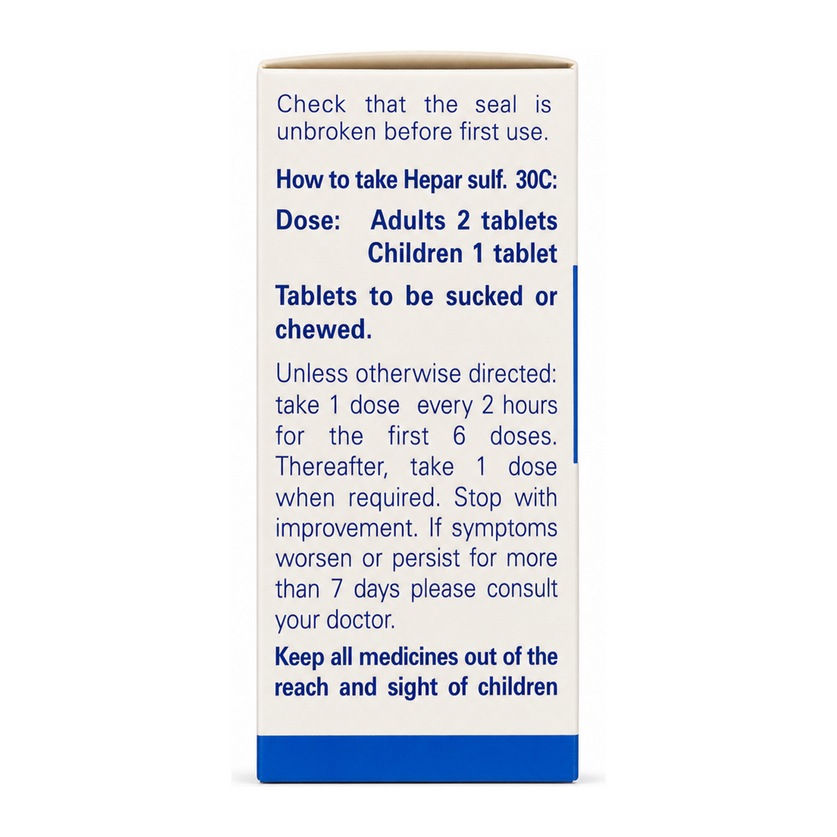 Weleda Hepar Sulph 30C - 125 tabs by Weleda Natural Remedies — cooking instructions side panel, studio product photo on white background