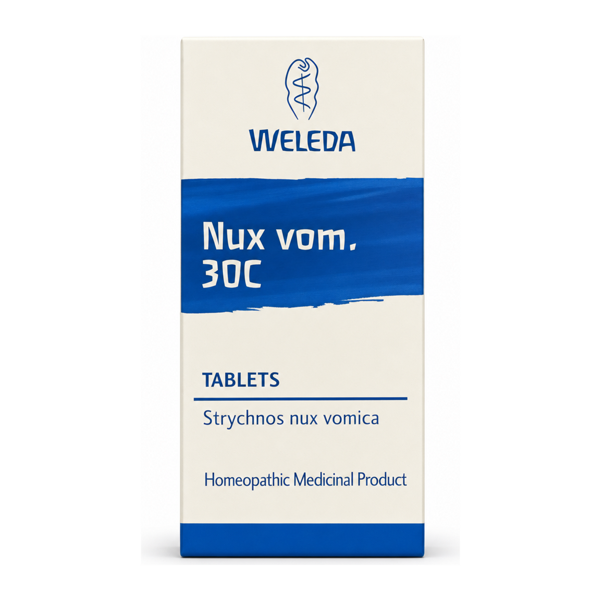Weleda Nux Vom 30C - 125 tabs by Weleda Natural Remedies — front view showing product label and branding, studio product photo on white background
