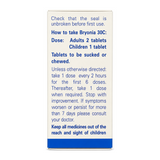 Weleda Bryonia 30C - 125 tabs by Weleda Natural Remedies — cooking instructions side panel, studio product photo on white background