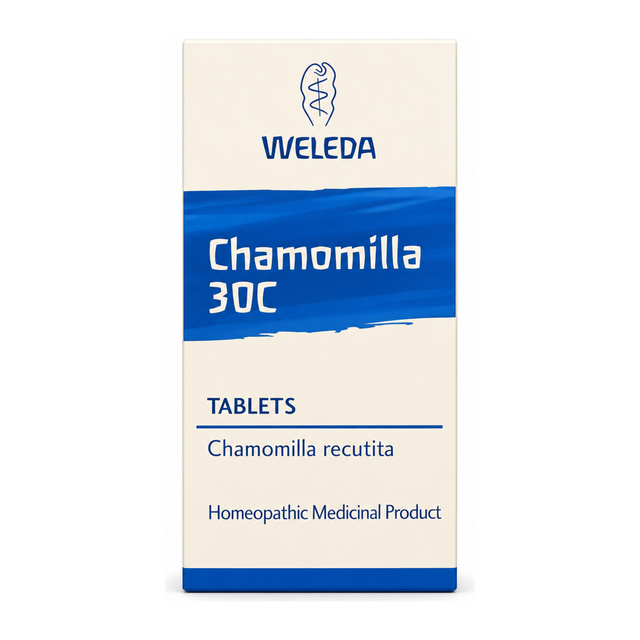 Weleda Chamomilla 30C - 125 tabs by Weleda Natural Remedies — front view showing product label and branding, studio product photo on white background