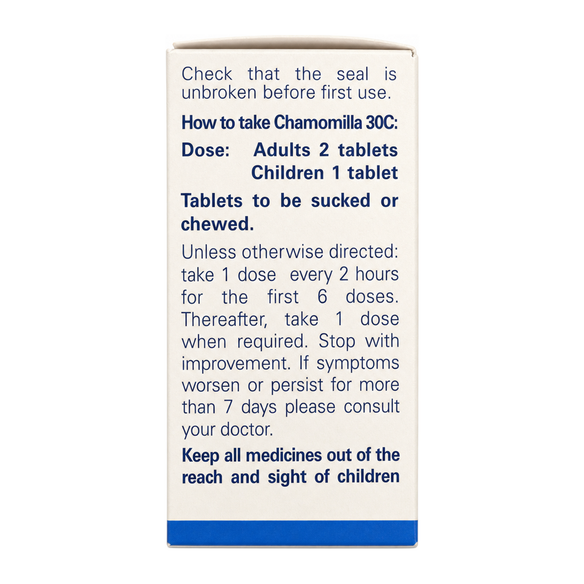 Weleda Chamomilla 30C - 125 tabs by Weleda Natural Remedies — cooking instructions side panel, studio product photo on white background