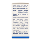 Weleda Chamomilla 30C - 125 tabs by Weleda Natural Remedies — cooking instructions side panel, studio product photo on white background