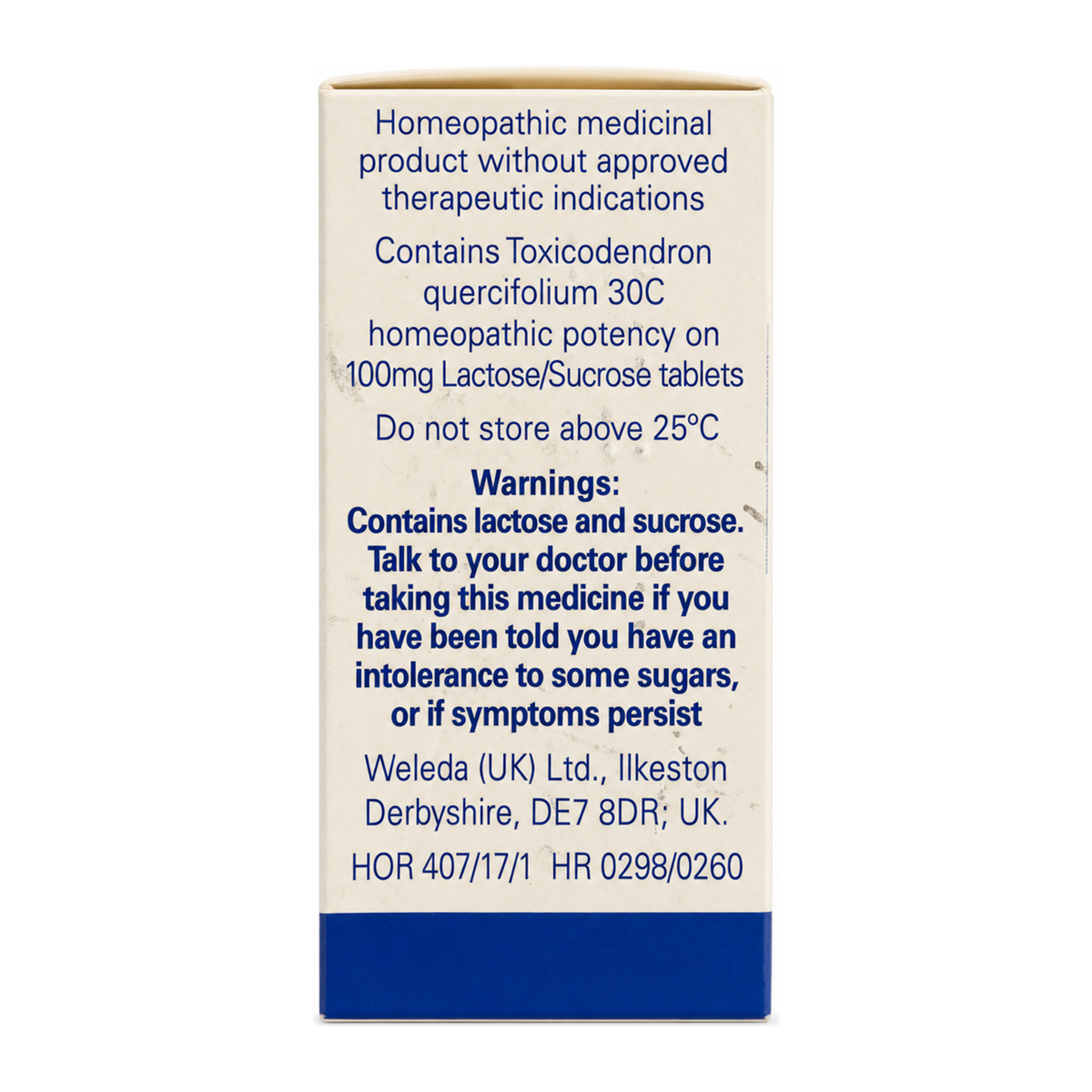 Weleda Rhus Tox 30C - 125 tabs by Weleda Natural Remedies — ingredients side panel, studio product photo on white background
