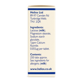 Helios Tissue Salts No 1 Calc Fluor by Helios Natural Remedies — ingredients side panel, studio product photo on white background