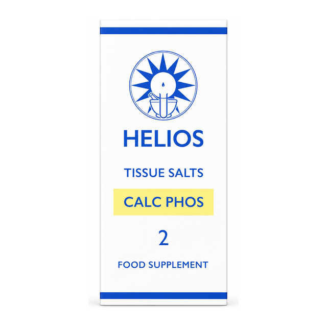 Helios Tissue Salt No.2 Calc Phos by Helios Natural Remedies — front view showing product label and branding, studio product photo on white background