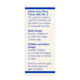 Helios Tissue Salt No.2 Calc Phos by Helios Natural Remedies — cooking instructions side panel, studio product photo on white background