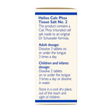 Helios Tissue Salt No.2 Calc Phos by Helios Natural Remedies — cooking instructions side panel, studio product photo on white background