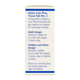 Helios Tissue Salt No.2 Calc Phos by Helios Natural Remedies — cooking instructions side panel, studio product photo on white background