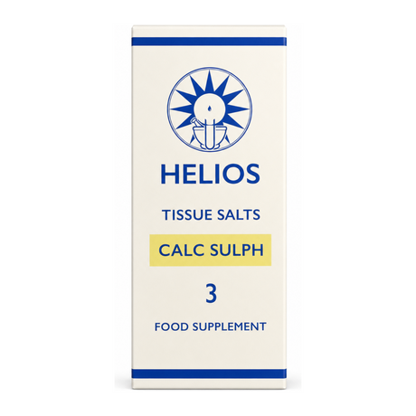 Helios Tissue Salts Calc Sulph, No. 3 - Blood Cleanser by Helios Natural Remedies — front view showing product label and branding, studio product photo on white background
