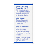 Helios Tissue Salts Calc Sulph, No. 3 - Blood Cleanser by Helios Natural Remedies — cooking instructions side panel, studio product photo on white background