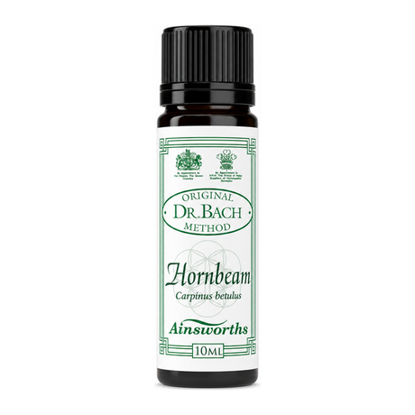 Dr Bach Hornbeam Bach Flower Remedy by Ainsworths Natural Remedies — front view showing product label and branding, studio product photo on white background