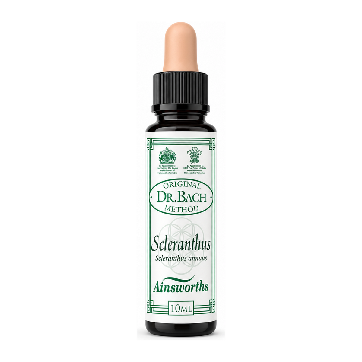 Dr. Bach Scleranthus Bach Flower Remedy by Ainsworths Natural Remedies — front view showing product label and branding, studio product photo on white background