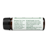 Dr Bach Mimulus Bach Flower Remedy by Ainsworths Natural Remedies — back view showing ingredients and product details, studio product photo on white background