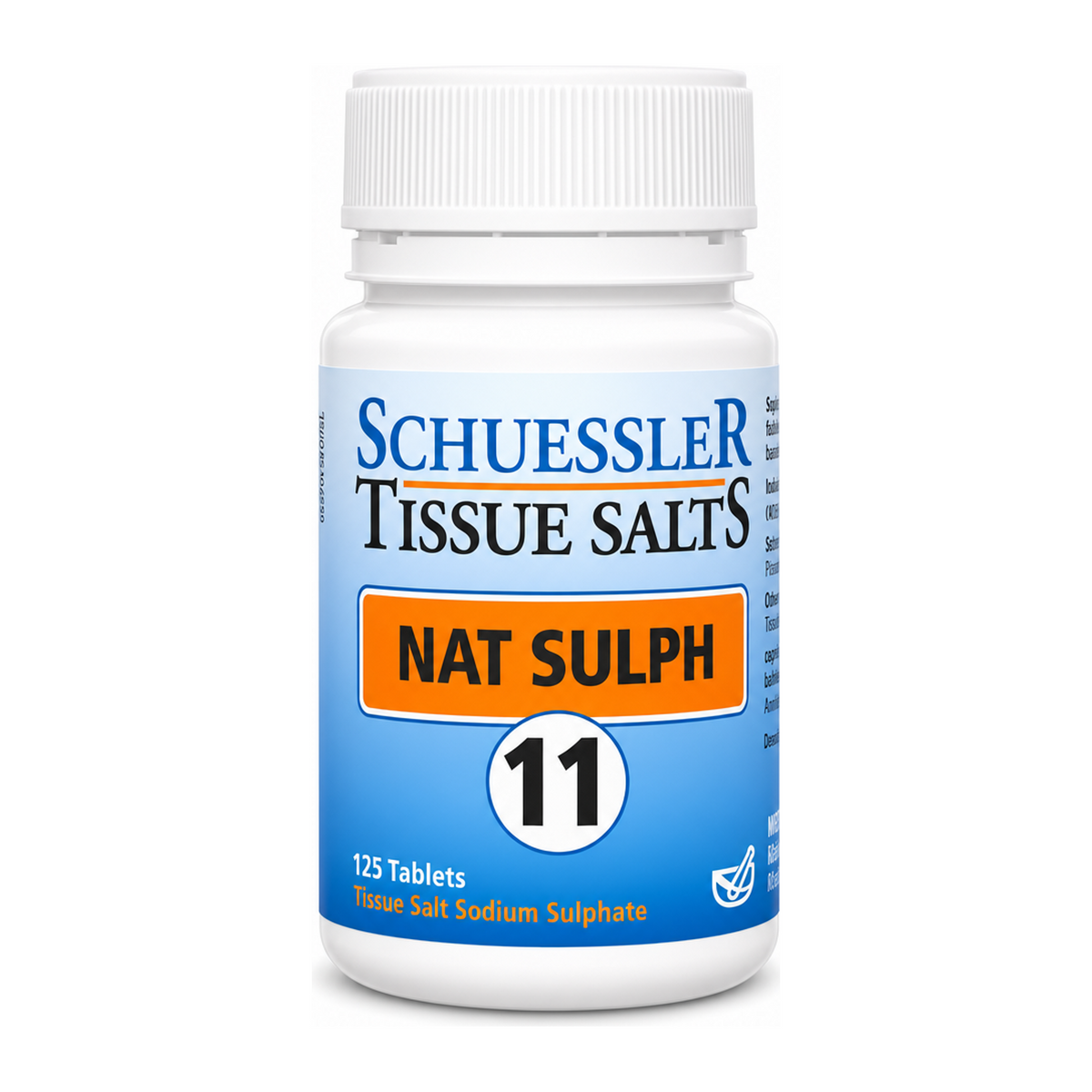 Schuessler No 11 Nat Sulph Tissue Salts 125 Tabs by Schuessler Natural Remedies — front view showing product label and branding, studio product photo on white background