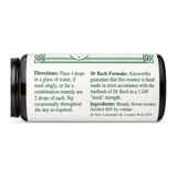 Dr. Bach Gorse Bach Flower Remedy by Ainsworths Natural Remedies — back view showing ingredients and product details, studio product photo on white background