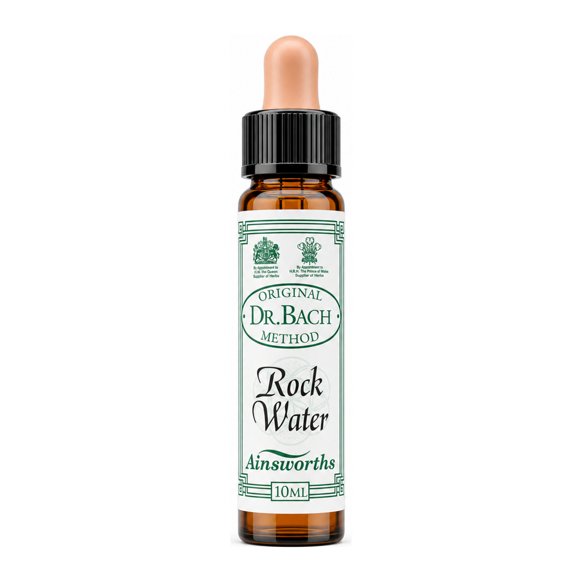 Dr Bach Rock Water Bach Flower Remedy by Ainsworths Natural Remedies — front view showing product label and branding, studio product photo on white background