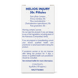 Helios Injury 30C by Helios Natural Remedies — back view showing ingredients and product details, studio product photo on white background