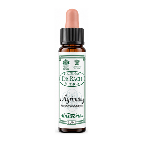Dr Bach Agrimony Bach Flower Remedy by Ainsworths Natural Remedies — front view showing product label and branding, studio product photo on white background