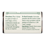 Dr. Bach Walnut Bach Flower Remedy by Ainsworths Natural Remedies — cooking instructions side panel, studio product photo on white background