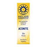 Helios Aconite 30c by Helios Homoeopathy Natural Remedies — front view showing product label and branding, studio product photo on white background