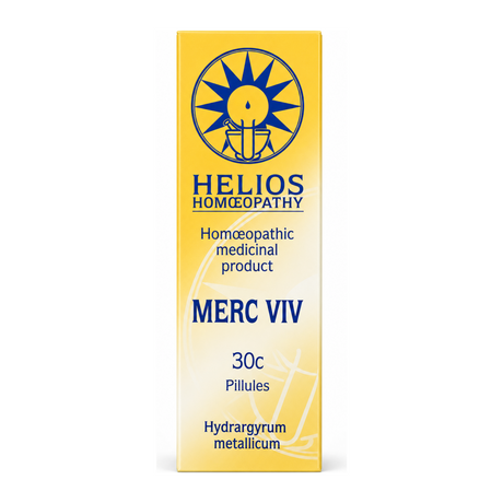 Helios MERC VIV 30c by Helios Homoeopathy Natural Remedies — front view showing product label and branding, studio product photo on white background