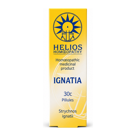 Helios IGNATIA 30c by Helios Homoeopathy Natural Remedies — front view showing product label and branding, studio product photo on white background