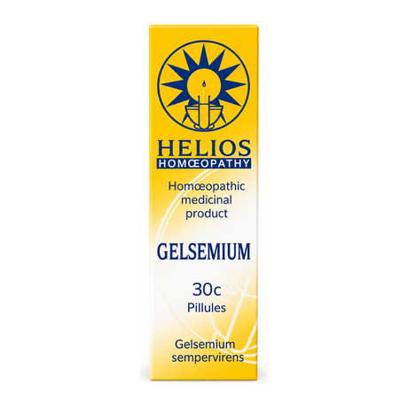 Helios GELSEMIUM 30c by Helios Homoeopathy Natural Remedies — front view showing product label and branding, studio product photo on white background