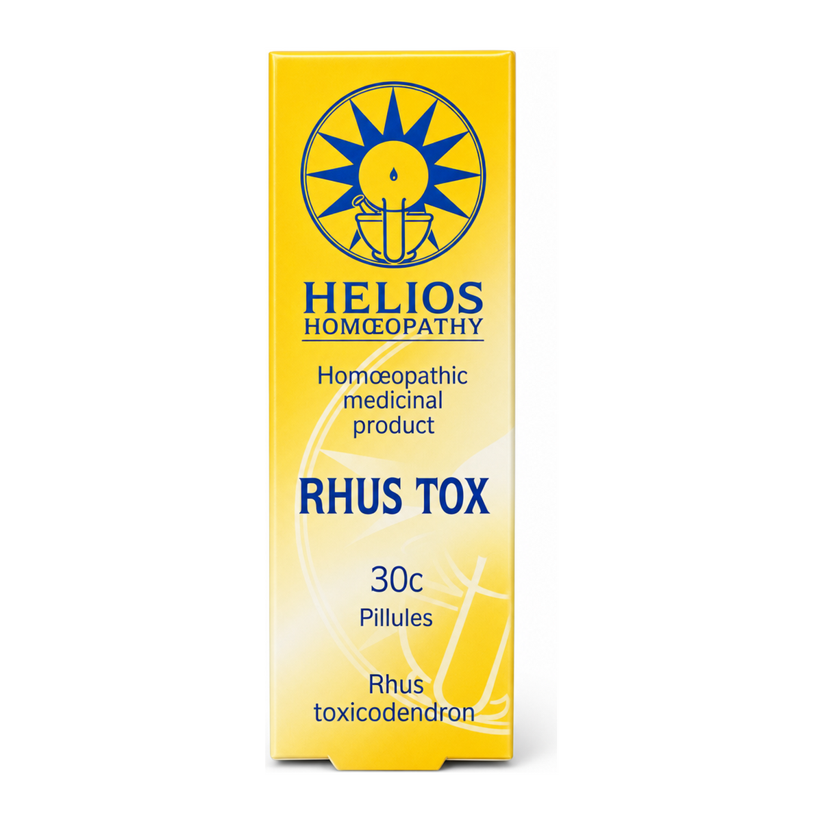 Helios RHUS TOX 30c by Helios Natural Remedies — front view showing product label and branding, studio product photo on white background