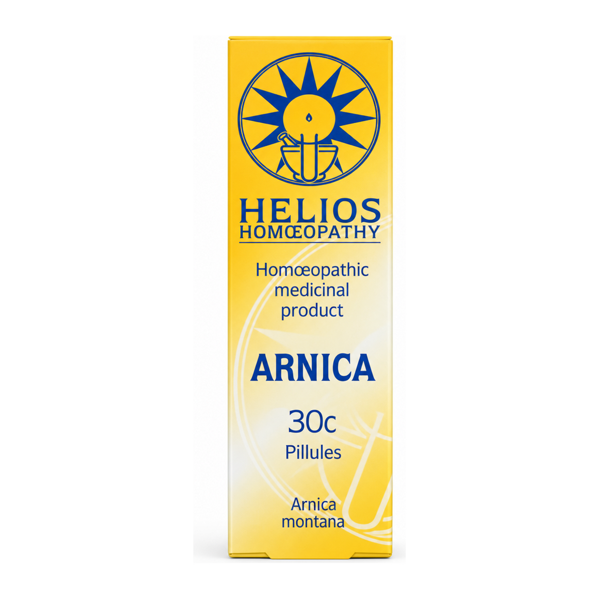 Helios ARNICA 30c by Helios Homoeopathy Natural Remedies — front view showing product label and branding, studio product photo on white background
