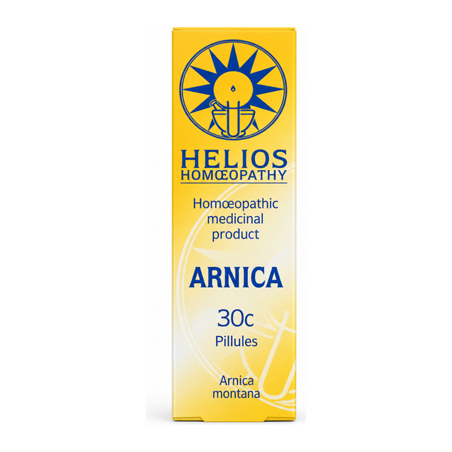 Helios ARNICA 30c by Helios Homoeopathy Natural Remedies — front view showing product label and branding, studio product photo on white background