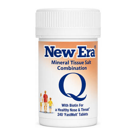 New Era Combination Q - Mucous membrane health. 240 tablets by New Era Natural Remedies — front view showing product label and branding, studio product photo on white background