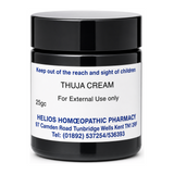 Helios Thuja Cream Jar by Helios Homeopathic Pharmacy Natural Remedies — front view showing product label and branding, studio product photo on white background