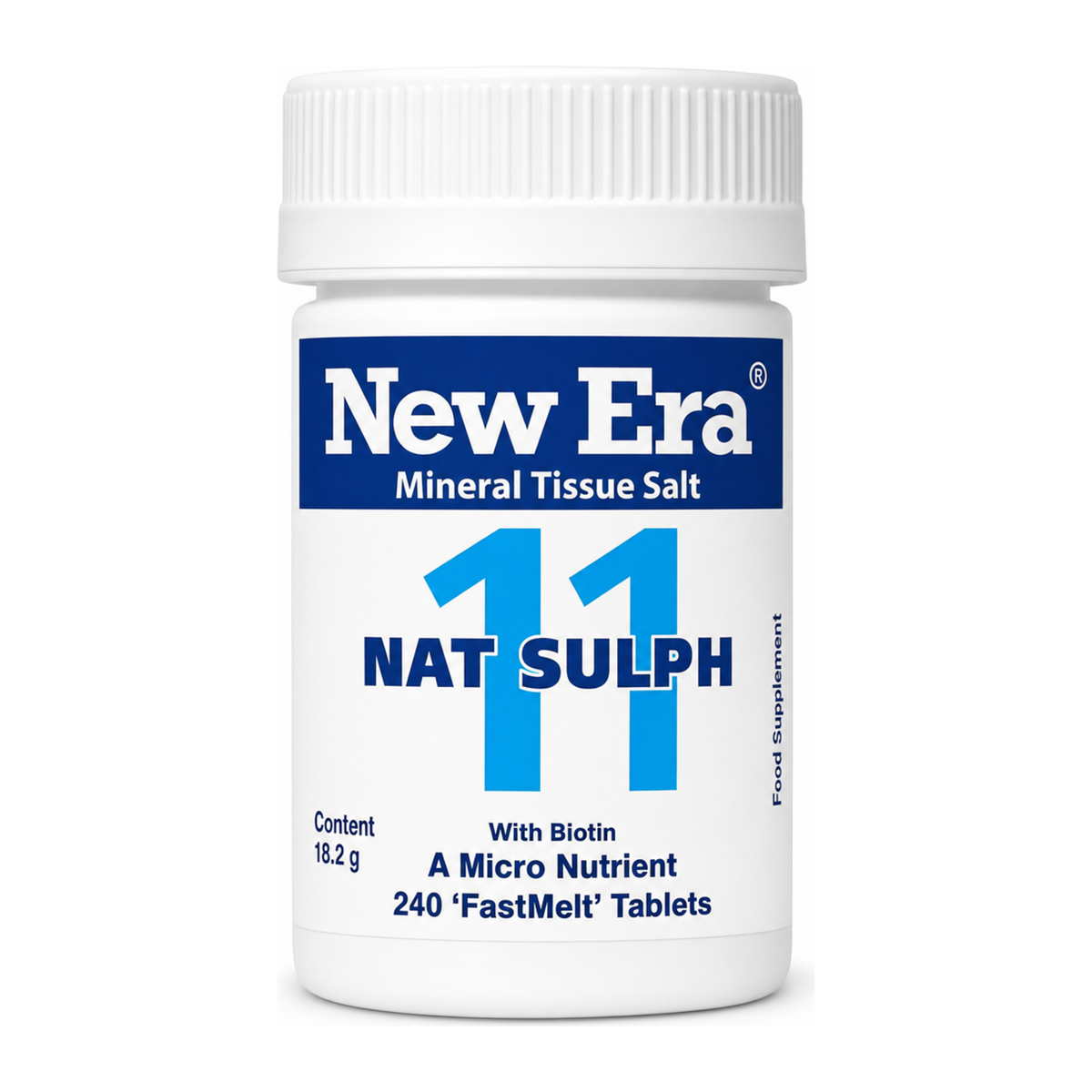 New Era No. 11 Nat. Sulph. 240 tablets by New Era Natural Remedies — front view showing product label and branding, studio product photo on white background