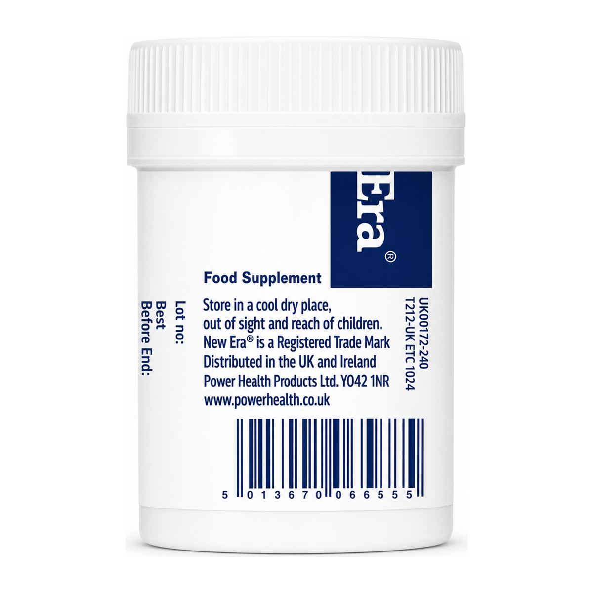 New Era No.12 Silica 240 tablets by New Era Natural Remedies — back view showing ingredients and product details, studio product photo on white background