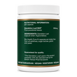Bio Health Dandelion Leaf 300mg powdered leaf by Bio-Health Natural Remedies — ingredients side panel, studio product photo on white background