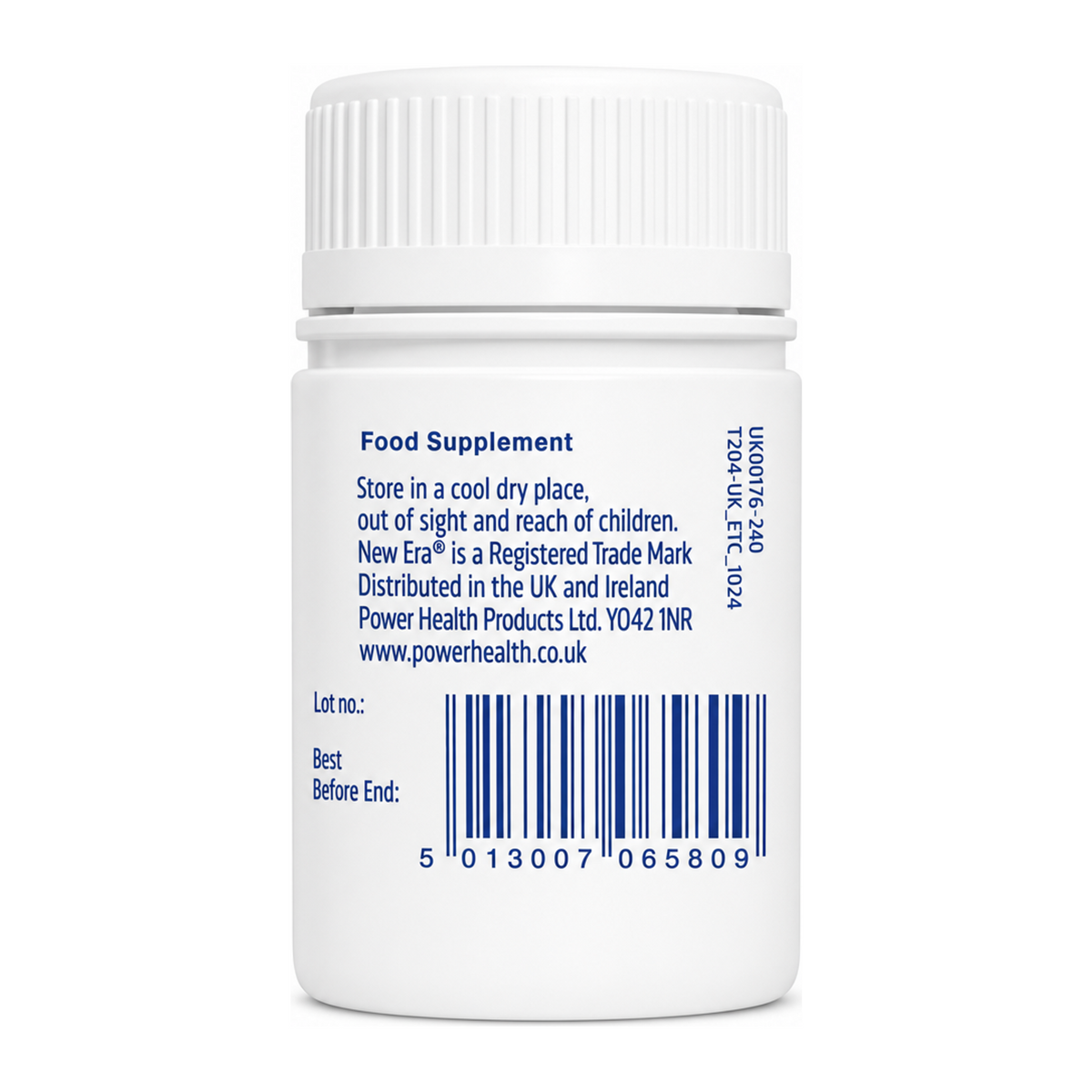 New Era No.4 Ferr. Phos. 240 tabs by New Era Natural Remedies — back view showing ingredients and product details, studio product photo on white background