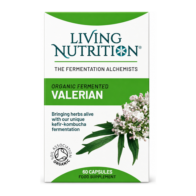 Living Nutrition LN Org Fermented Valerian by Living Nutrition Natural Remedies — front view showing product label and branding, studio product photo on white background