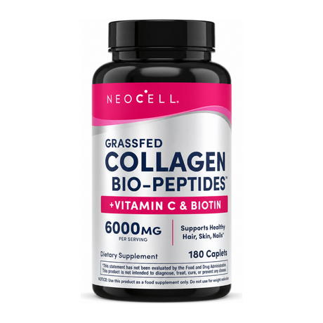 Neocell Super Collagen + Vitamin C & Biotin  180 tabs by NeoCell — front view showing product label and branding, studio product photo on white background