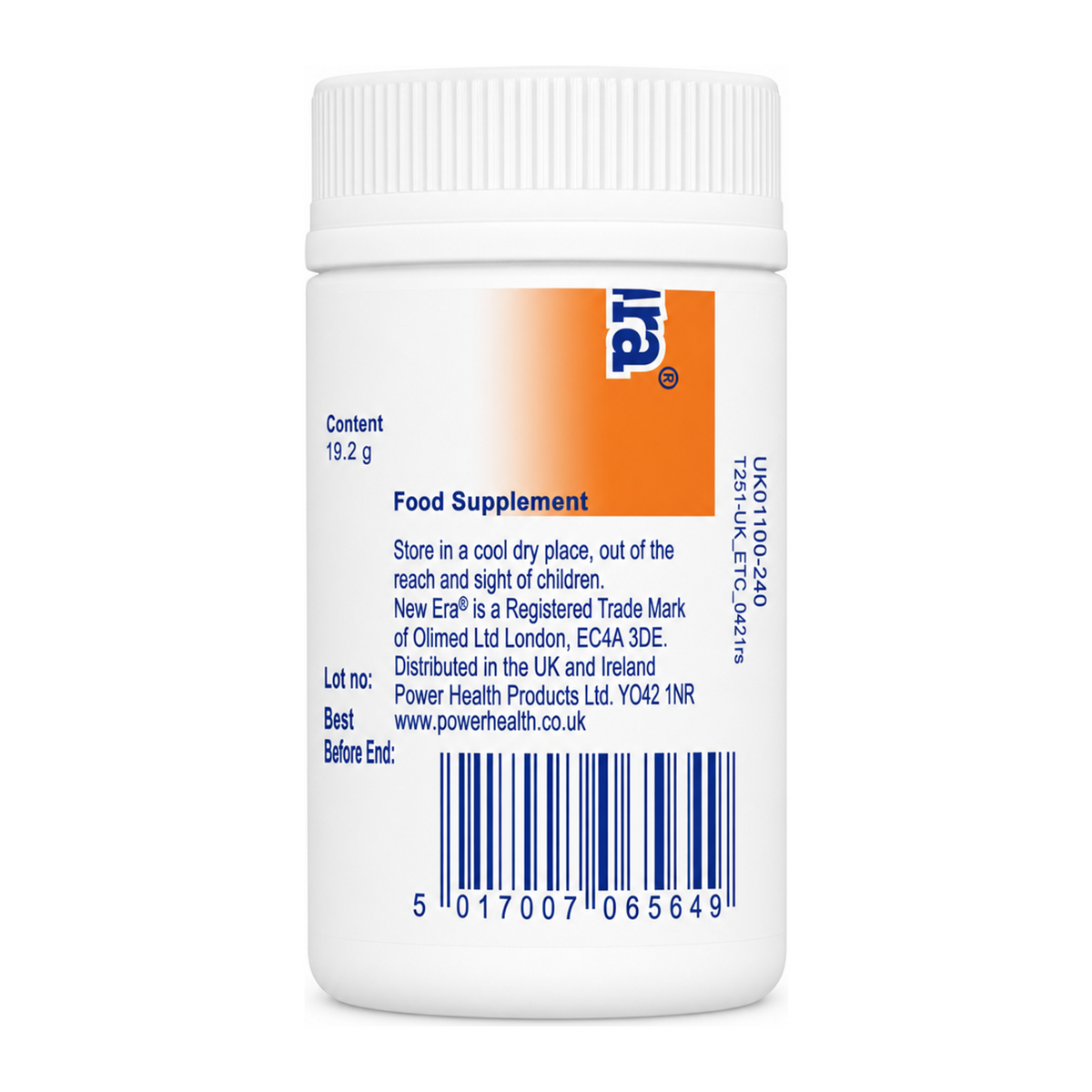 New Era Combination A - 240 tablets by New Era Natural Remedies — back view showing ingredients and product details, studio product photo on white background