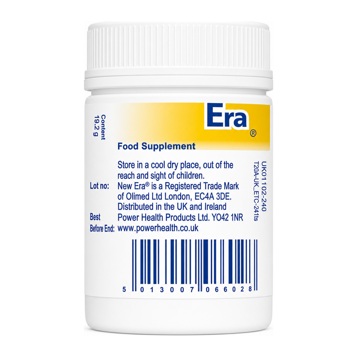 New Era Combination N - 240 tablets by New Era Natural Remedies — back view showing ingredients and product details, studio product photo on white background